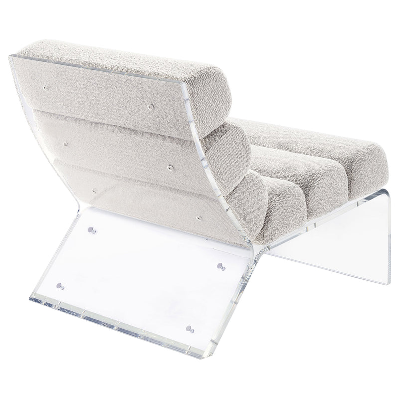 Sillón de acrílico sin brazos tapizado Serreta Bouclé