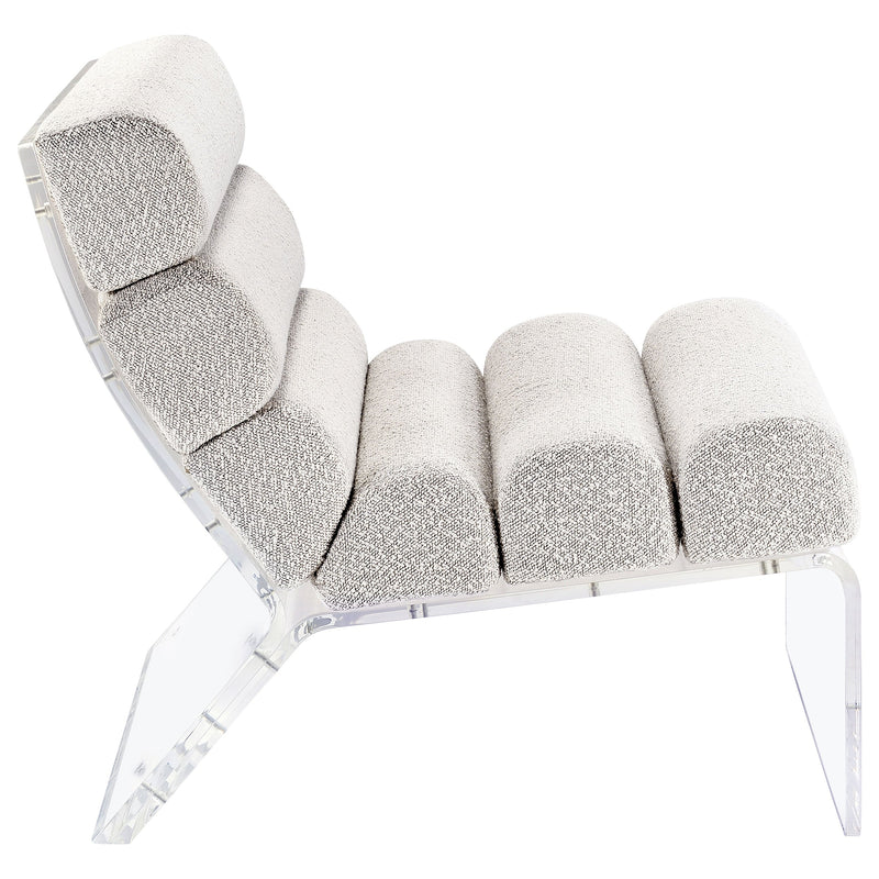 Sillón de acrílico sin brazos tapizado Serreta Bouclé