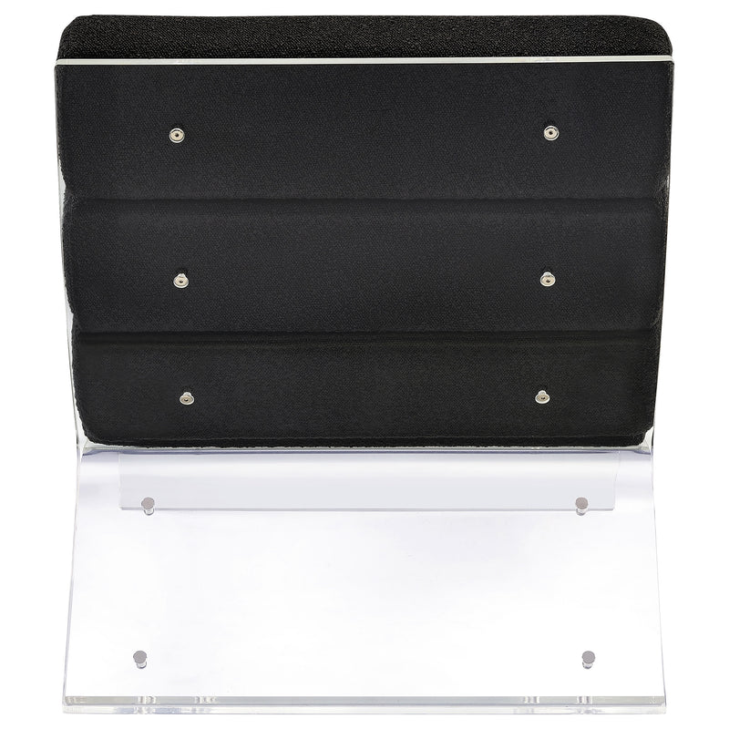 Sillón acrílico sin brazos tapizado Serreta Boucle, negro