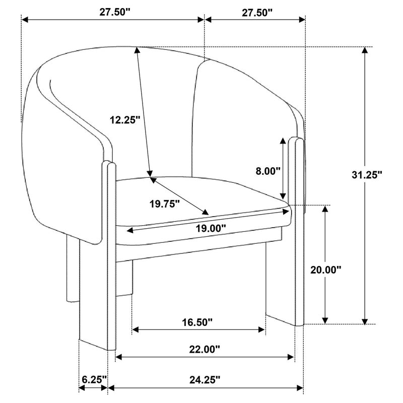 Sillón decorativo Valdez Boucle con respaldo tapizado