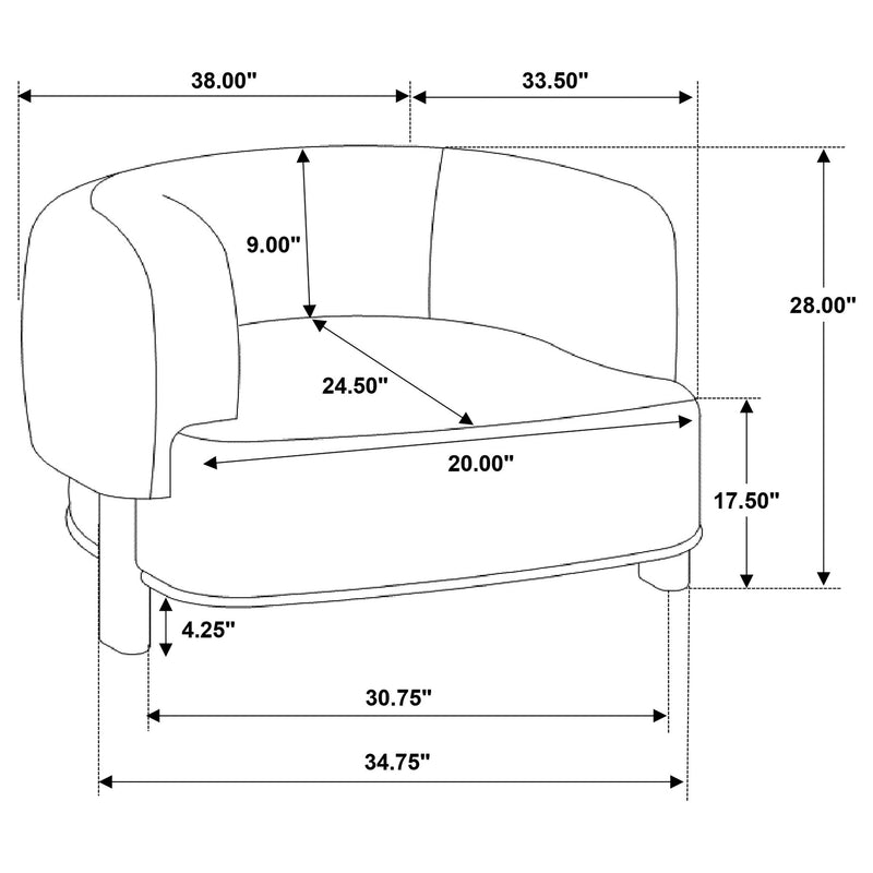 Sillón decorativo Lawler con respaldo tapizado