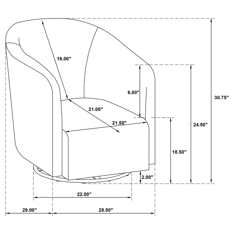 Sillón giratorio tapizado Mossbrook Fabric