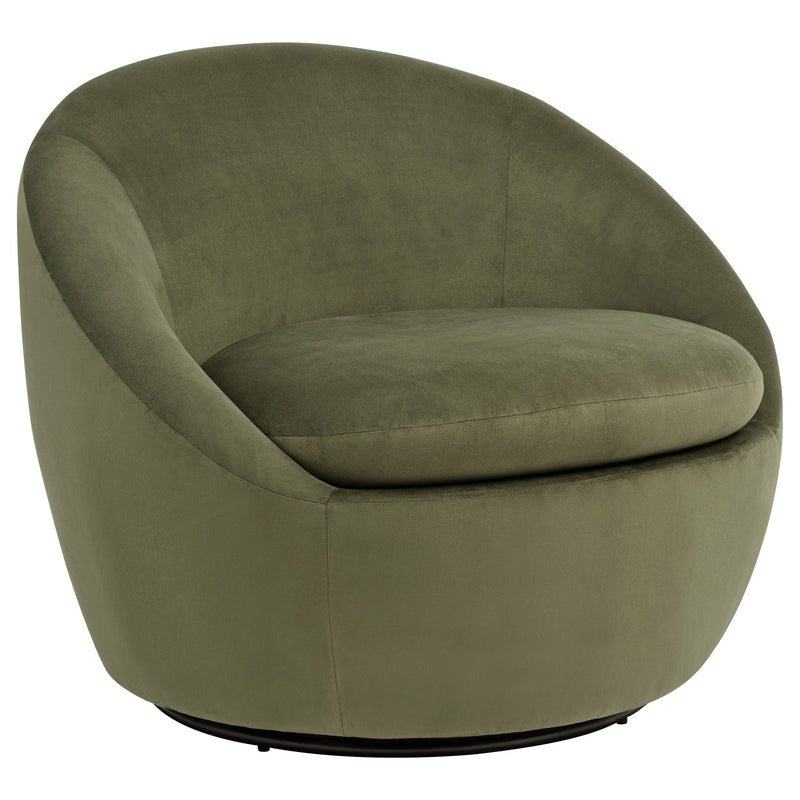 Sillón Acentual Giratorio Tapizado en Terciopelo Myernick Camel
