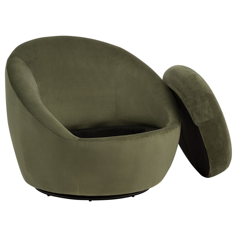 Sillón Acentual Giratorio Tapizado en Terciopelo Myernick Camel