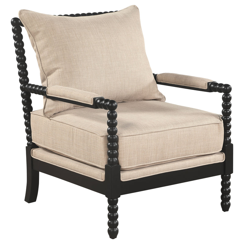 Blanchett Silla Decorativa Tapizada con Bobinas Beige y Negro