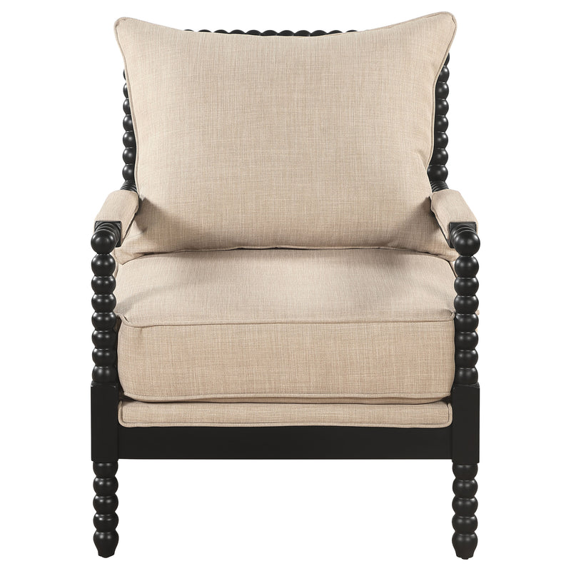 Blanchett Silla Decorativa Tapizada con Bobinas Beige y Negro