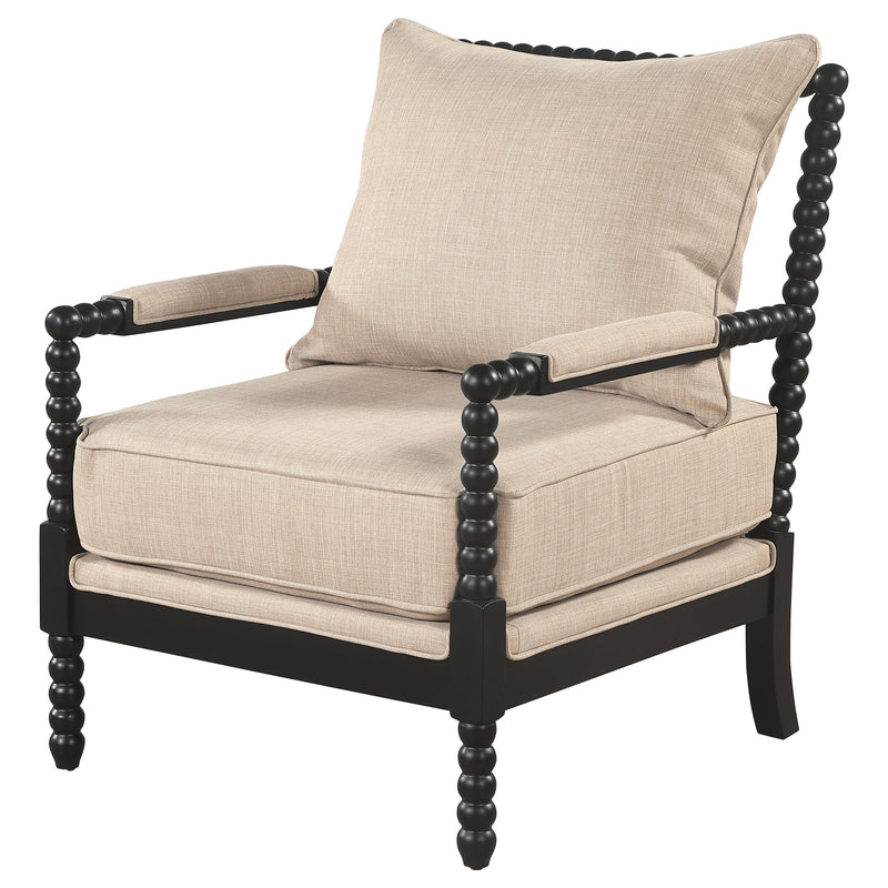 Blanchett Silla Decorativa Tapizada con Bobinas Beige y Negro