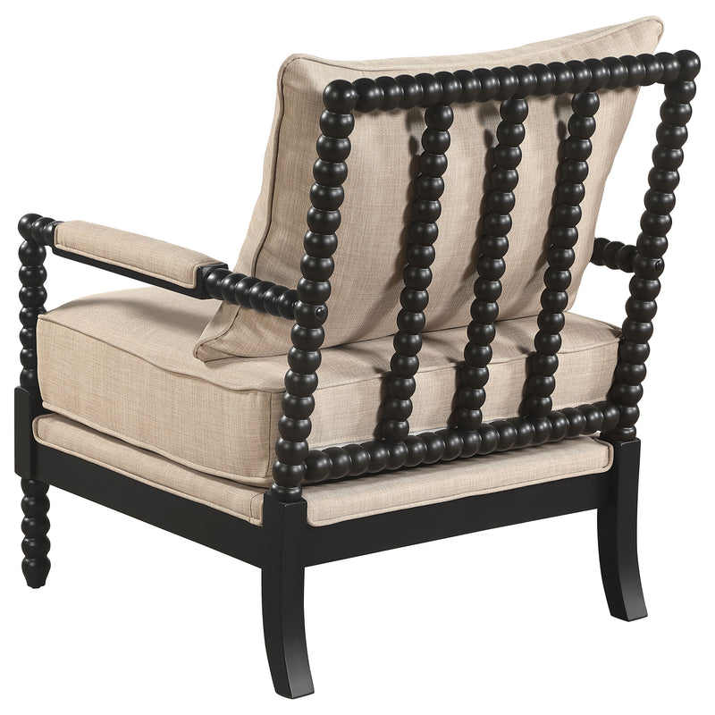 Blanchett Silla Decorativa Tapizada con Bobinas Beige y Negro