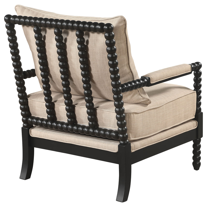 Blanchett Silla Decorativa Tapizada con Bobinas Beige y Negro