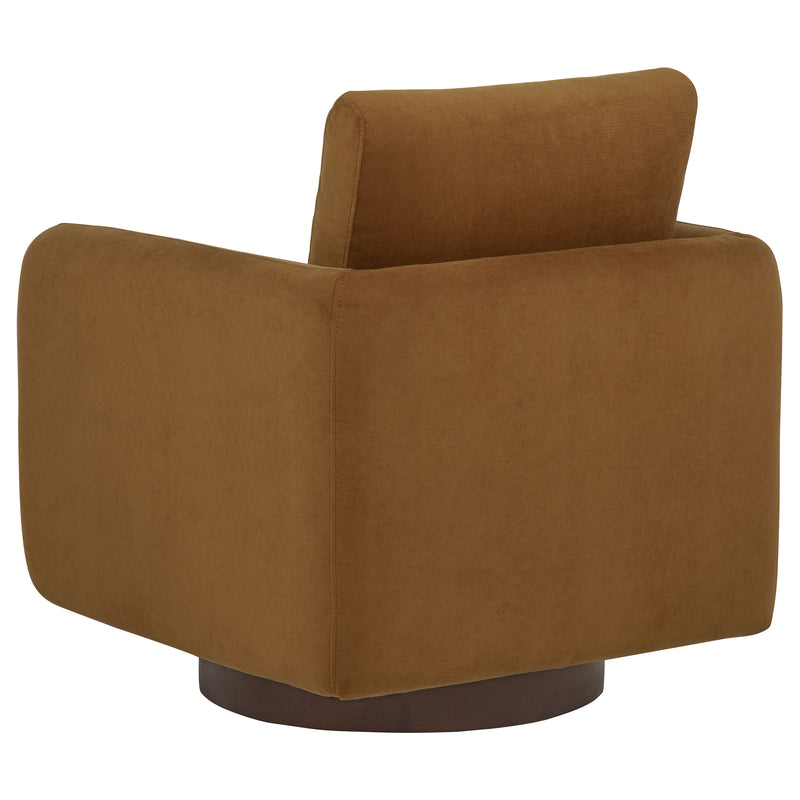 Sillón giratorio Iris tapizado en tela color marfil