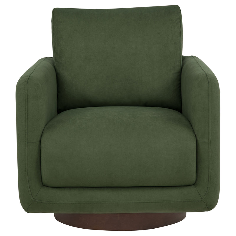 Sillón giratorio Iris tapizado en tela color marfil