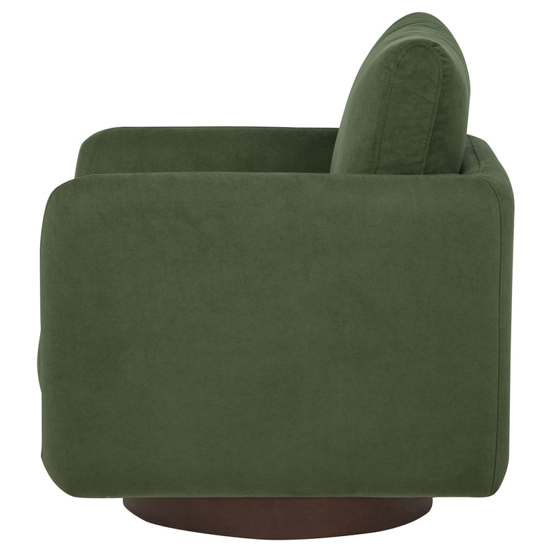Sillón giratorio Iris tapizado en tela color marfil