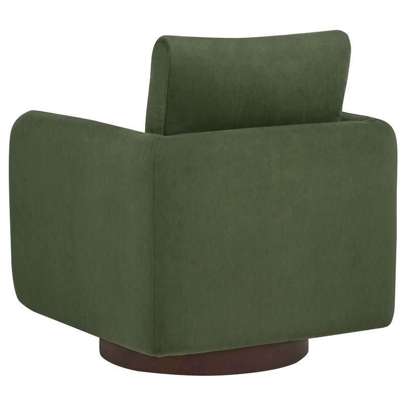 Sillón giratorio Iris tapizado en tela color marfil