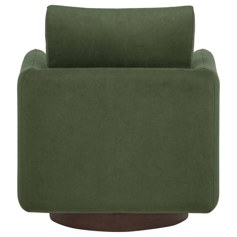 Sillón giratorio Iris tapizado en tela color marfil