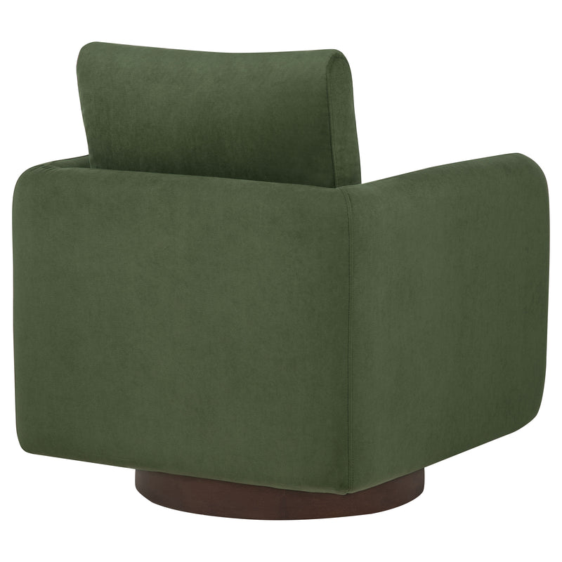 Sillón giratorio Iris tapizado en tela color marfil