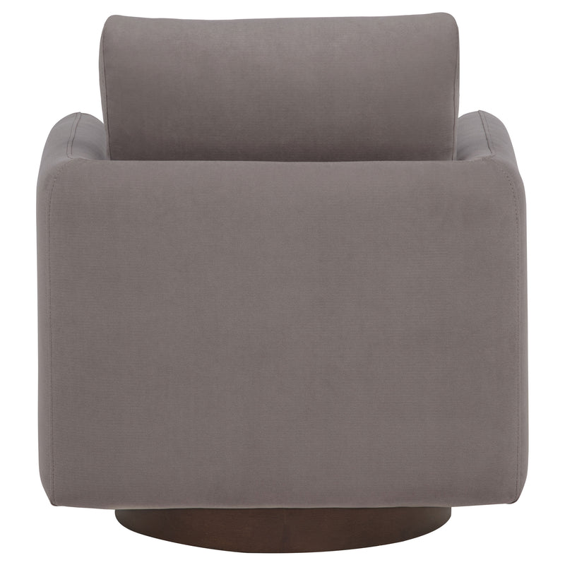 Sillón giratorio Iris tapizado en tela color marfil