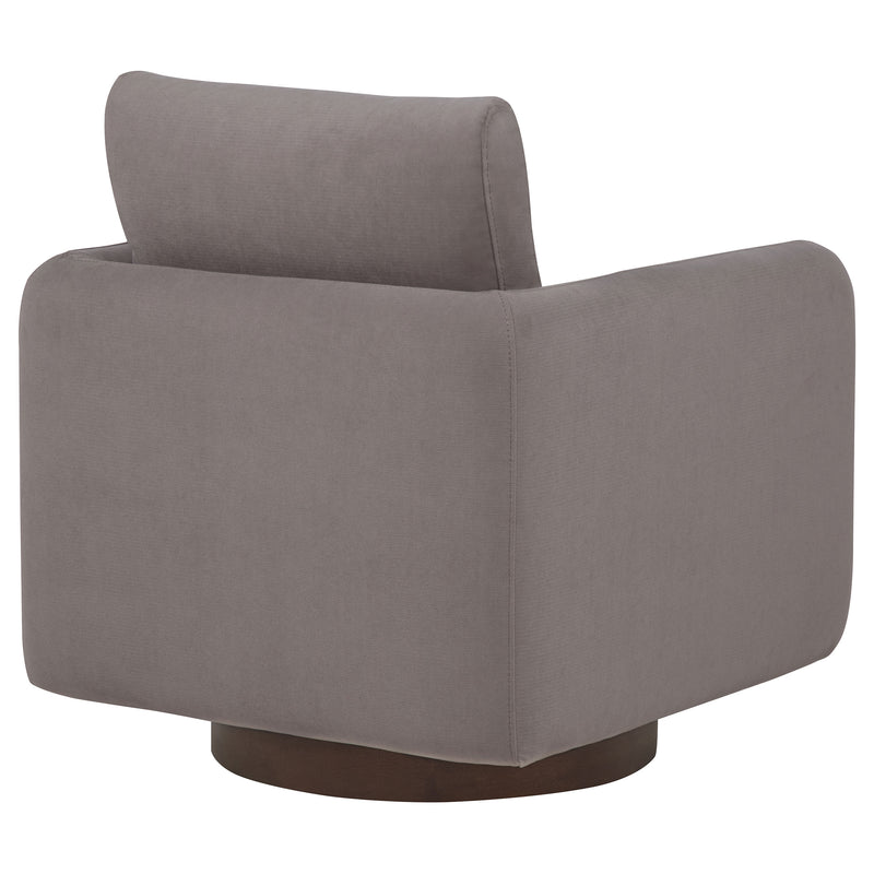 Sillón giratorio Iris tapizado en tela color marfil