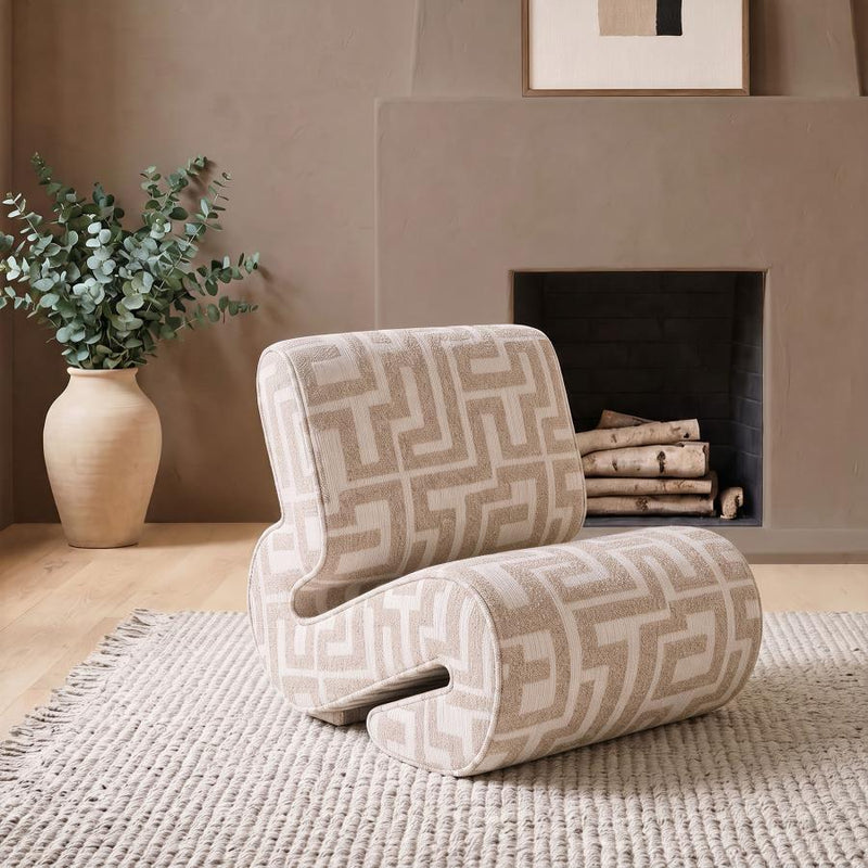 Eimer Geometric Jacquard Accent Chair