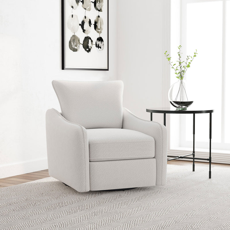 Sillón deslizante giratorio Madia con brazos inclinados y tapizado