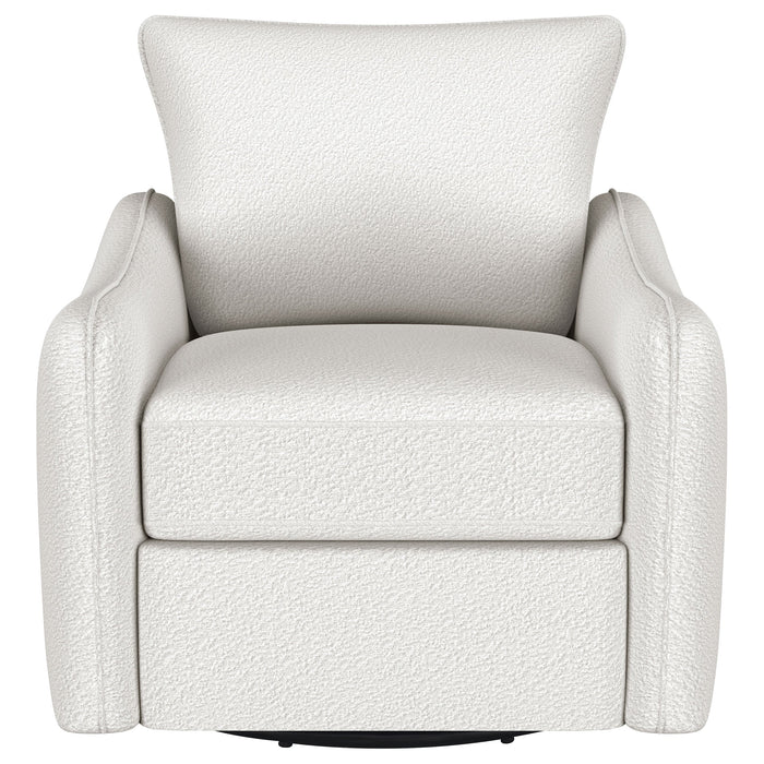 Madia Upholstered Sloped Arm Swivel Glider Chair Vanilla