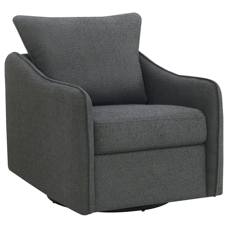 Sillón deslizante giratorio Madia con brazos inclinados y tapizado