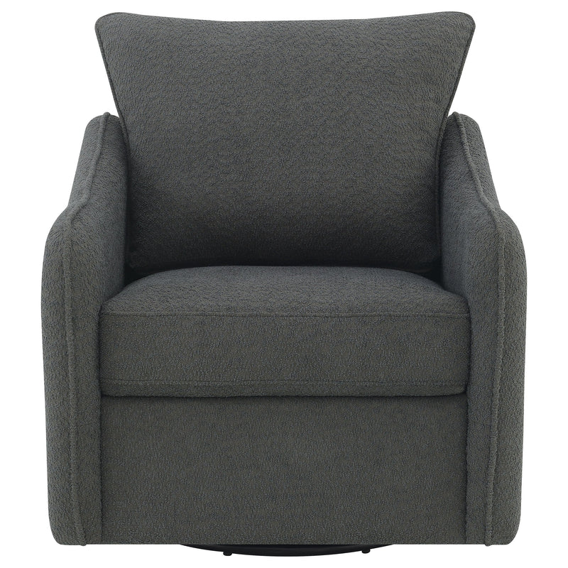 Sillón deslizante giratorio Madia con brazos inclinados y tapizado
