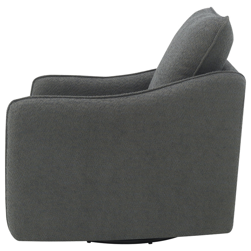 Sillón deslizante giratorio Madia con brazos inclinados y tapizado