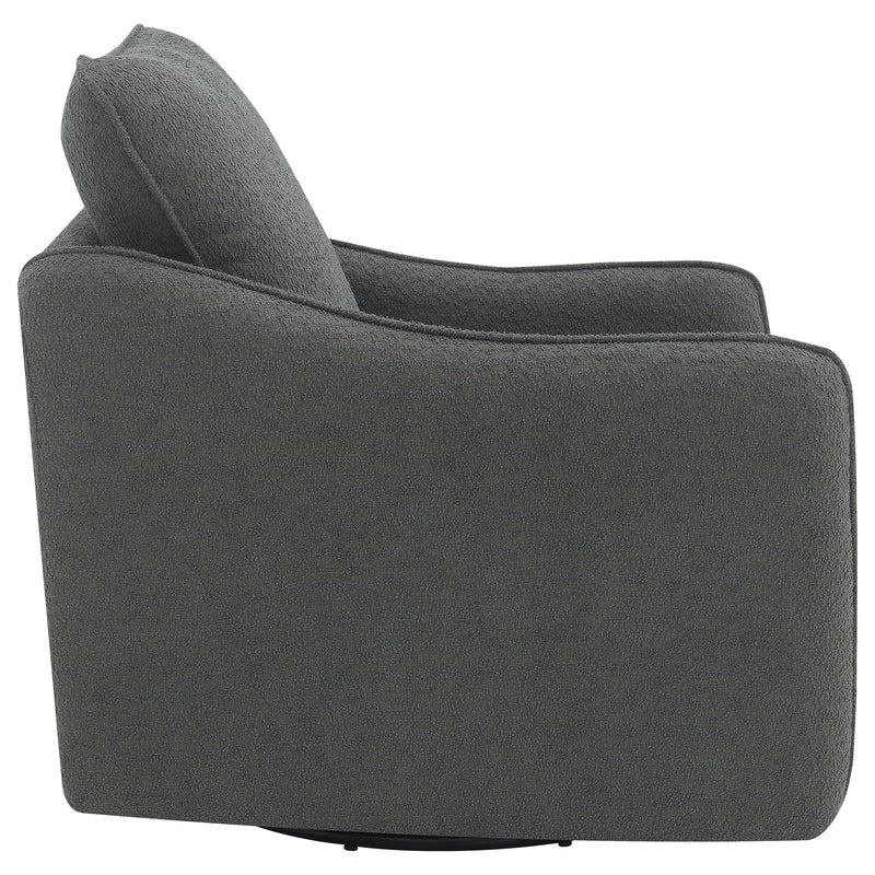Sillón deslizante giratorio Madia con brazos inclinados y tapizado