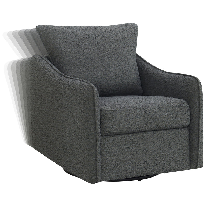 Sillón deslizante giratorio Madia con brazos inclinados y tapizado
