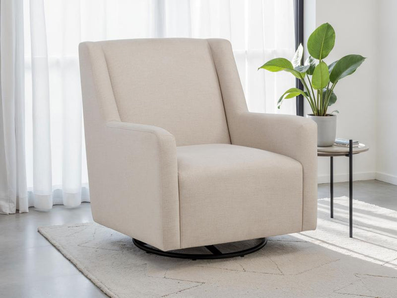 Sillón reclinable giratorio tapizado Sorrel Latte