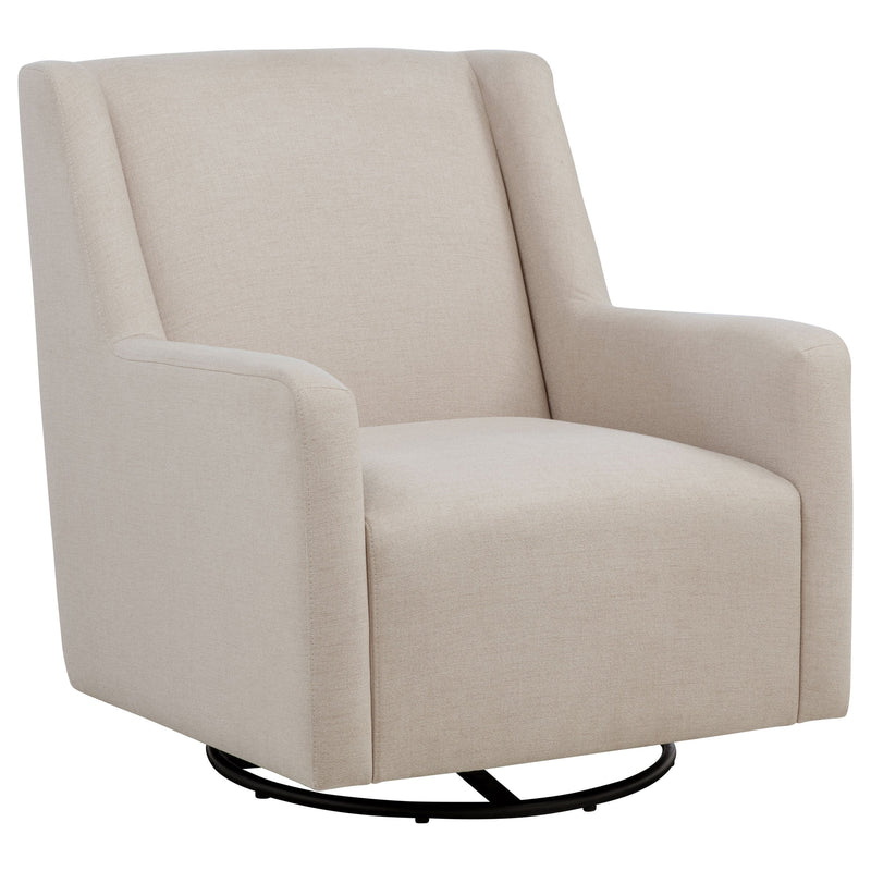 Sillón reclinable giratorio tapizado Sorrel Latte