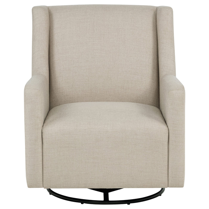 Sorrel Fabric Upholstered Swivel Glider Arm Chair Latte