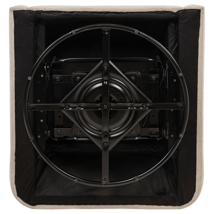 Sorrel Fabric Upholstered Swivel Glider Arm Chair Latte