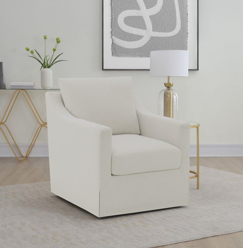 Sillón giratorio decorativo Winter con brazos inclinados y tapizado
