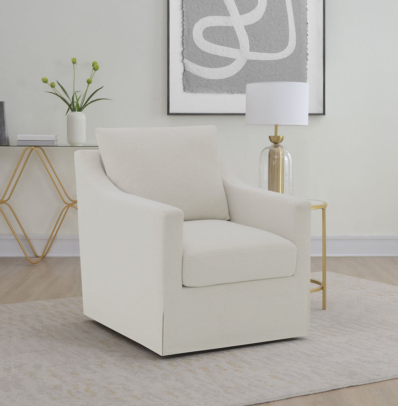 Sillón giratorio decorativo Winter con brazos inclinados y tapizado