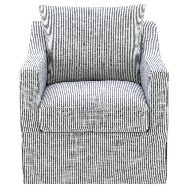 Winter Upholstered Sloped Arm Accent Swivel Chair