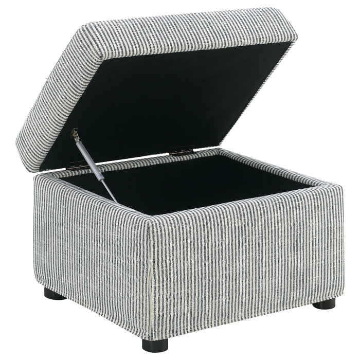 Winter Upholstered Hydraulic Lift Top Storage Ottoman Beige
