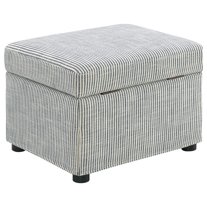 Winter Upholstered Hydraulic Lift Top Storage Ottoman Beige