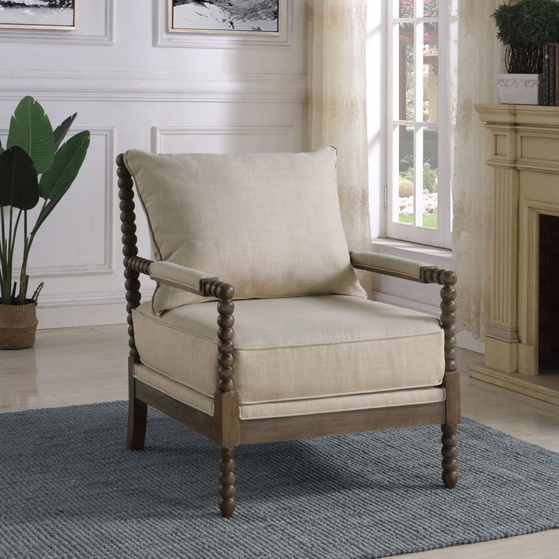 Sillón Acentual Blanchett Tapizado con Patas Torneadas