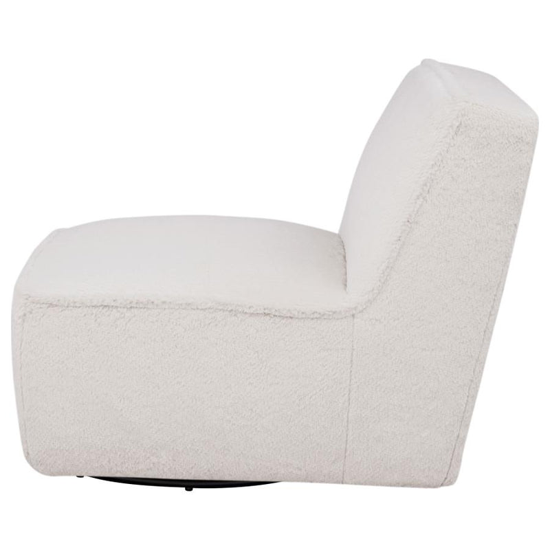 Badoer Faux Fur Swivel Accent Chair