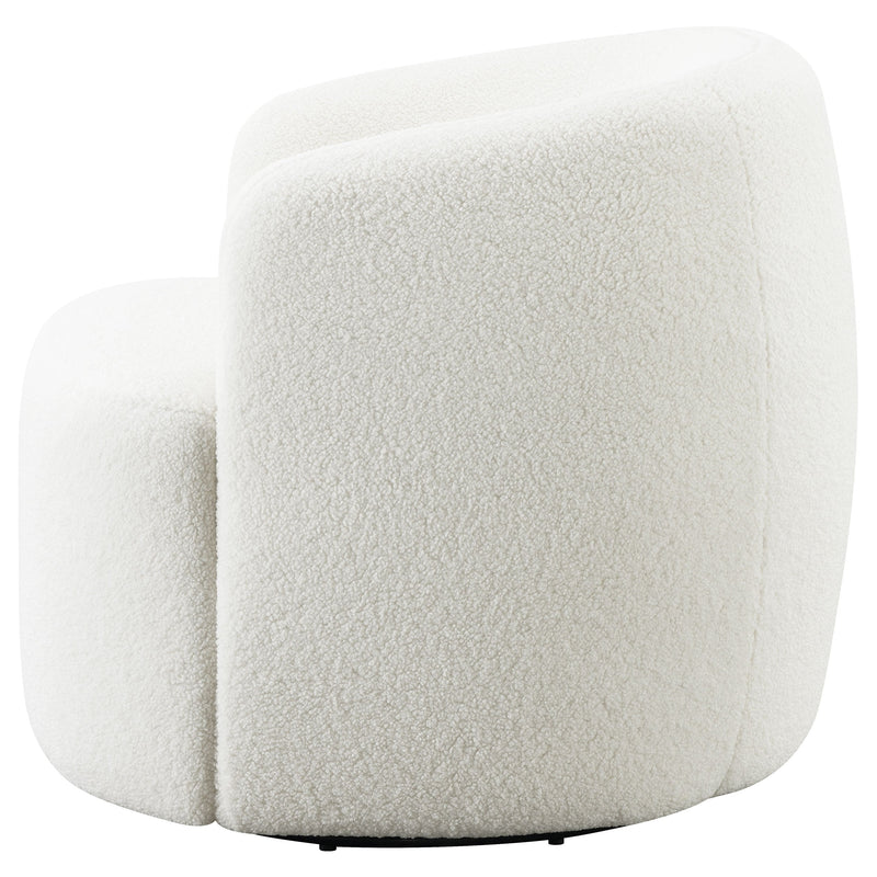Sillón giratorio Hudson tapizado en piel de oveja sintética, color natural