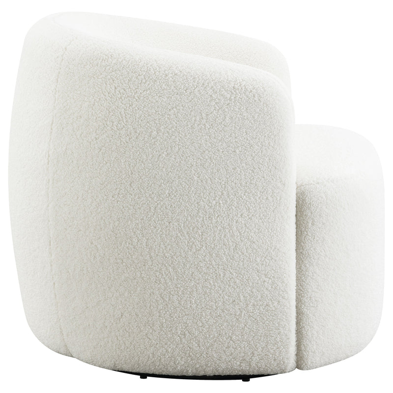 Sillón giratorio Hudson tapizado en piel de oveja sintética, color natural