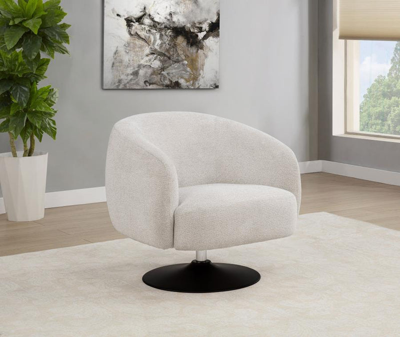 Dave Upholstered Barrel Back Swivel Club Chair