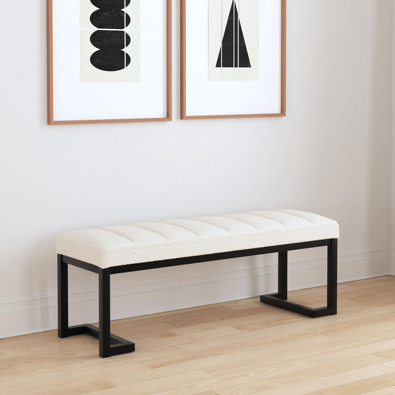 Banco decorativo tapizado capitoné de bucle Mesa