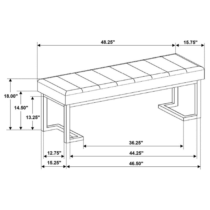 Banco decorativo tapizado capitoné de bucle Mesa