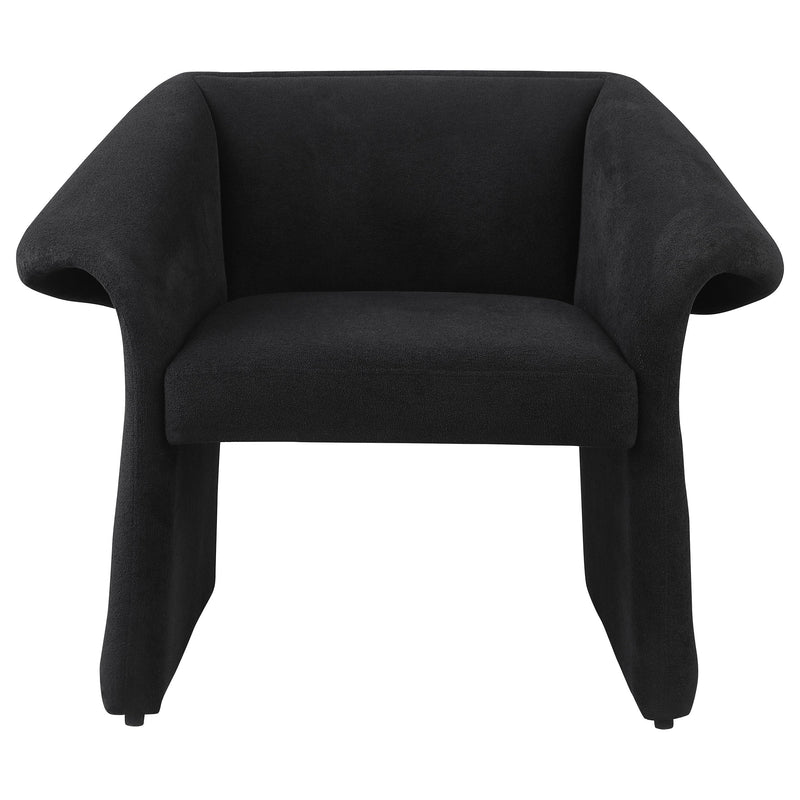 Sillón decorativo Ramsey tapizado con reposabrazos inclinados