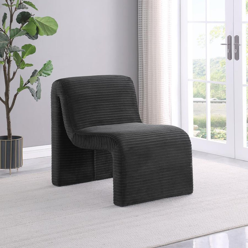 Sillón decorativo Drayton sin brazos con respaldo curvo tapizado