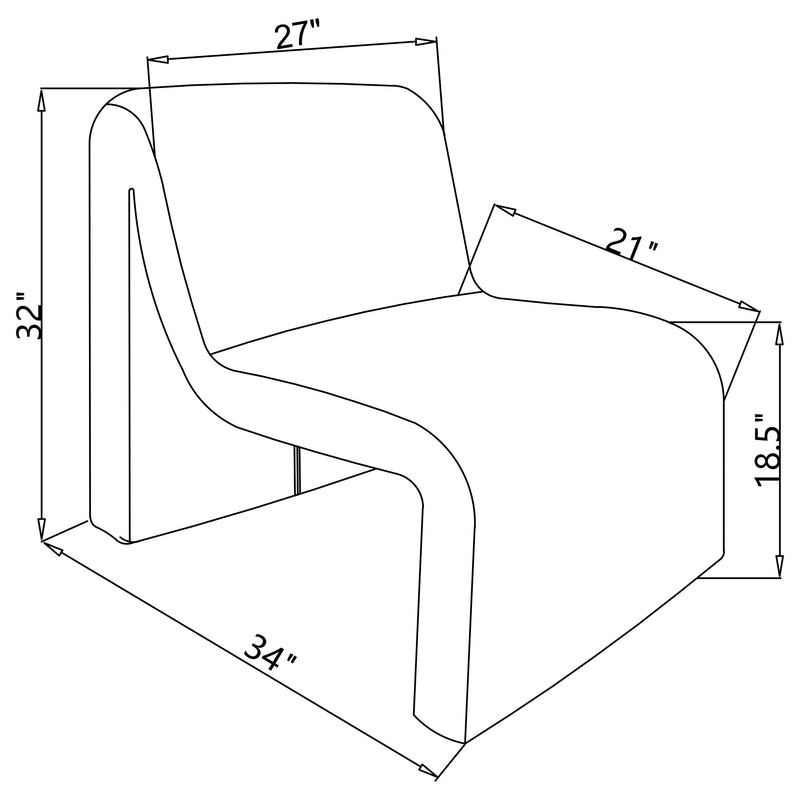 Sillón decorativo Drayton sin brazos con respaldo curvo tapizado