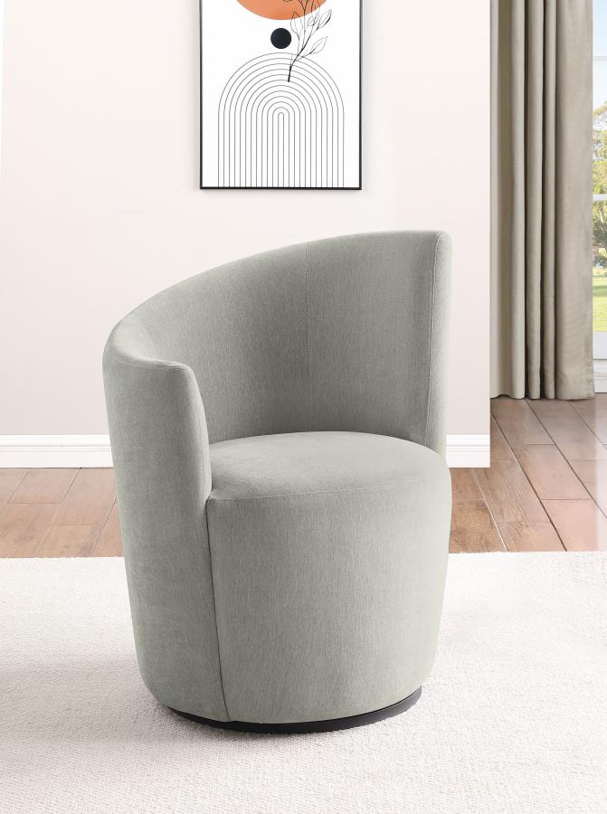 Sillón giratorio tapizado Nueva con respaldo curvo