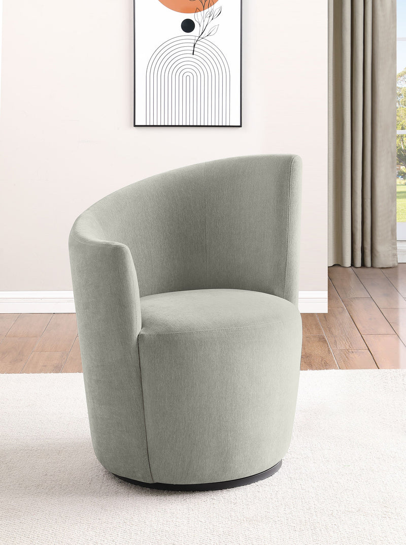 Sillón giratorio tapizado Nueva con respaldo curvo